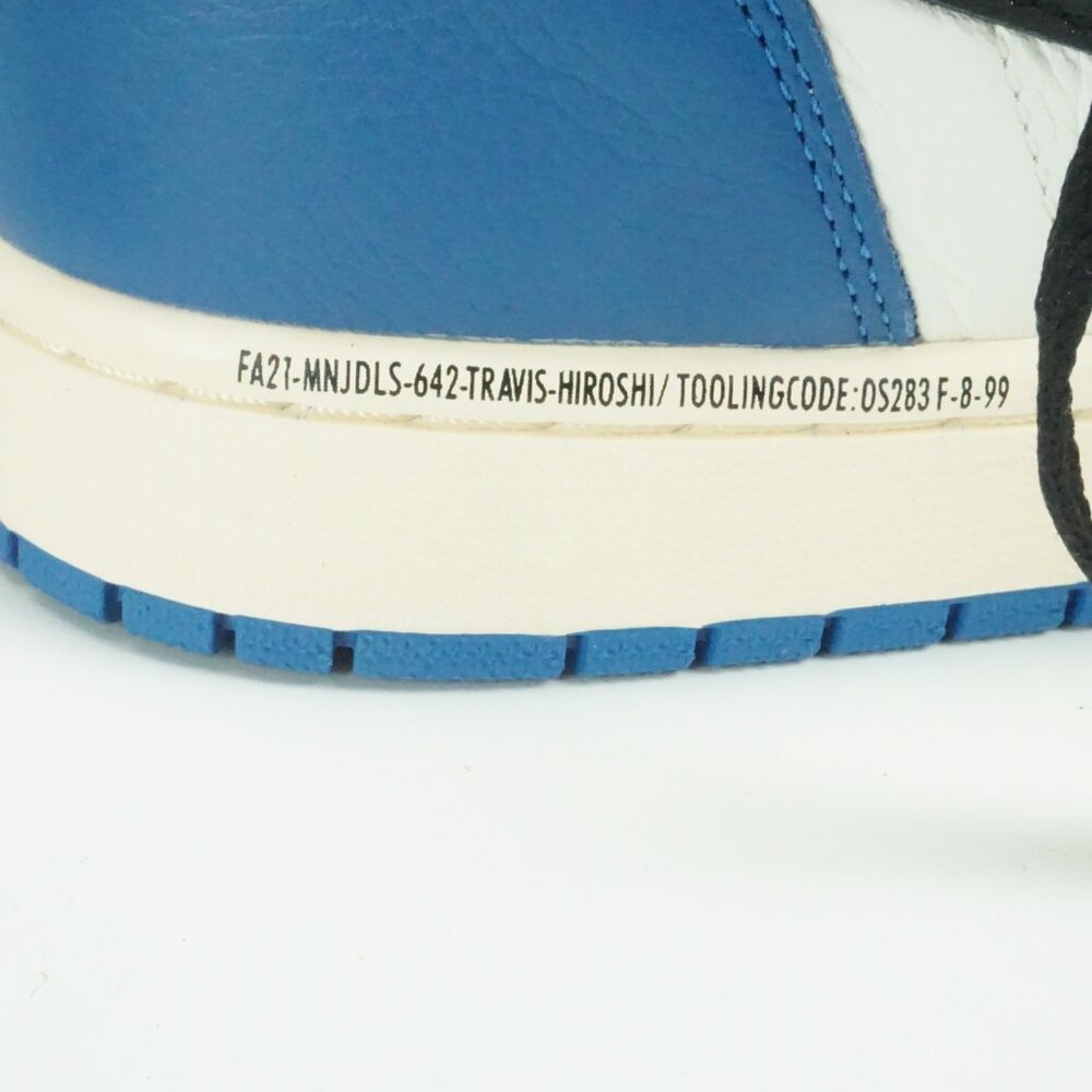 Nike Air Jordan 1 Blue White Travis Hiroshi Cactus Fragment High Shoes Sz 10.5 - Picture 5 of 13